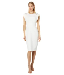 Vince Camuto Beaded Cap Sleeve Sheath Dress