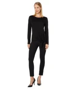 Vince Camuto Long Sleeve Knot Front Embellished Top -Vince Camuto 51HHGQw6IL