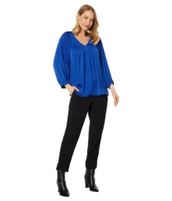 Vince Camuto Wide V-Neck Blouse With Shirring -Vince Camuto 612sNFu5UzL