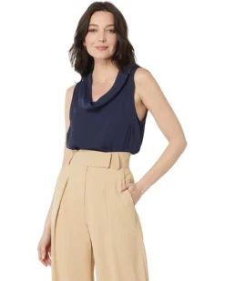 Vince Camuto Sleeveless Cowl Neck Luxe Crêpe De Chine Blouse