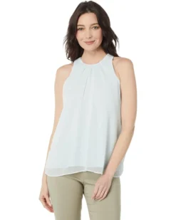 Vince Camuto Sleeveless Shirried Neck Shell