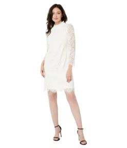 Vince Camuto Lace Ruffle Shirring Neck Shift 3 Vince Camuto Lace Ruffle Shirring Neck Shift -Vince Camuto 617FGghjmHL