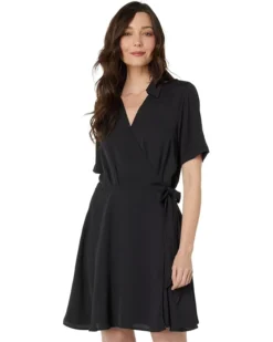 Vince Camuto Collared Short Sleeve Wrap Dress