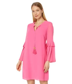 Vince Camuto Flutter Sleeve V-Neck Shift Dress
