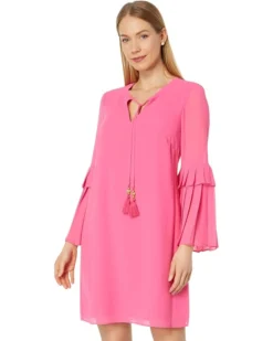 Vince Camuto Flutter Sleeve V-Neck Shift Dress
