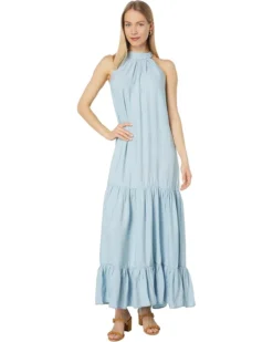 Vince Camuto Sleeveless Tiered Tencel Maxi Halter
