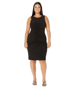 Vince Camuto Ity Bodycon With Ruched Front Skirt