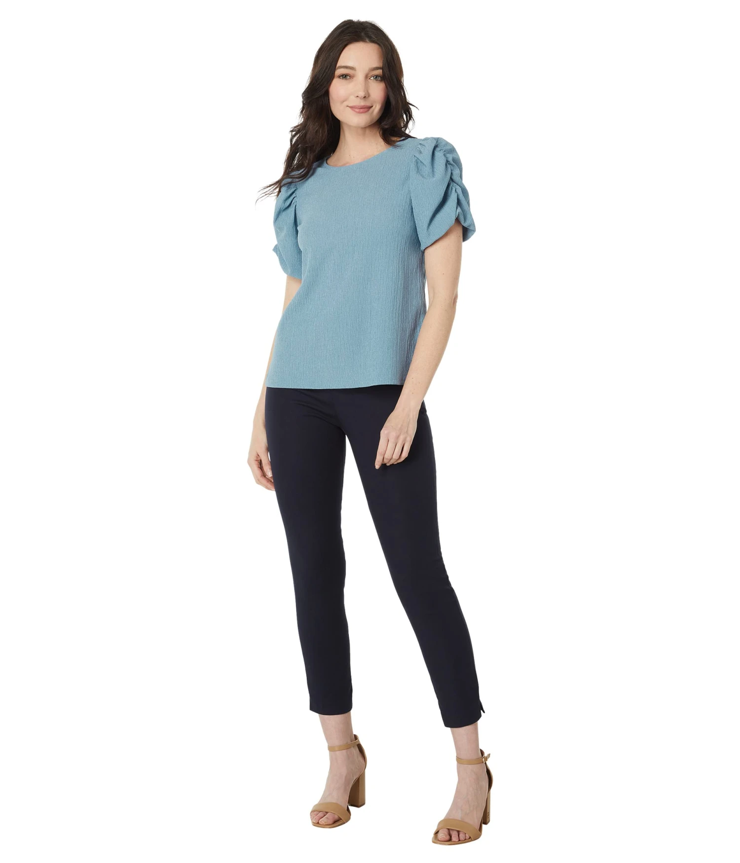 Vince Camuto Crew Neck Gathered Puff Sleeve Blouse Vince Camuto Crew Neck Gathered Puff Sleeve Blouse -Vince Camuto 61Sqr59Qy0L