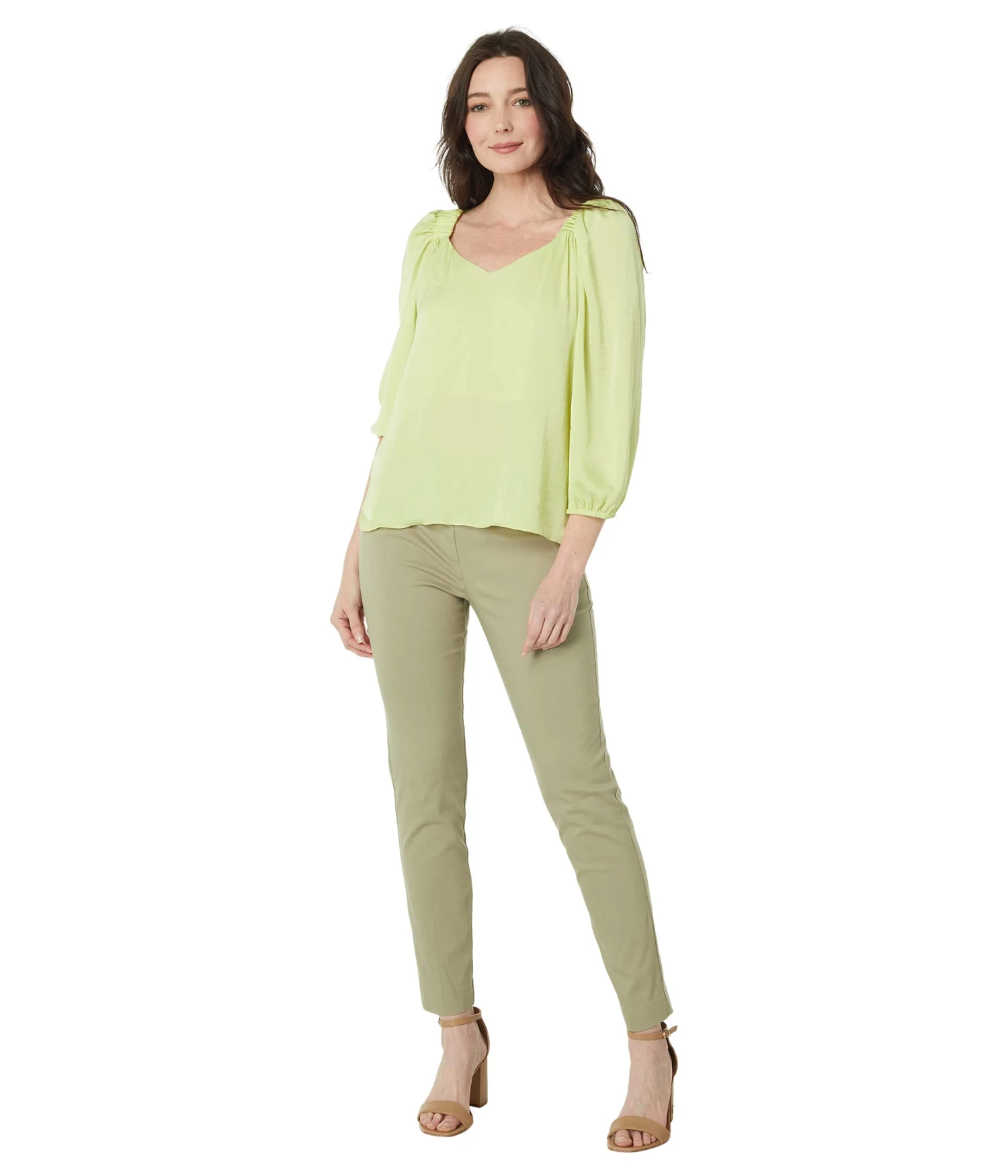 Vince Camuto 3/4 Sleeve Ruch Shoulder V-Neck Rumple Vince Camuto 3/4 Sleeve Ruch Shoulder V-Neck Rumple -Vince Camuto 61T0fBZB hL