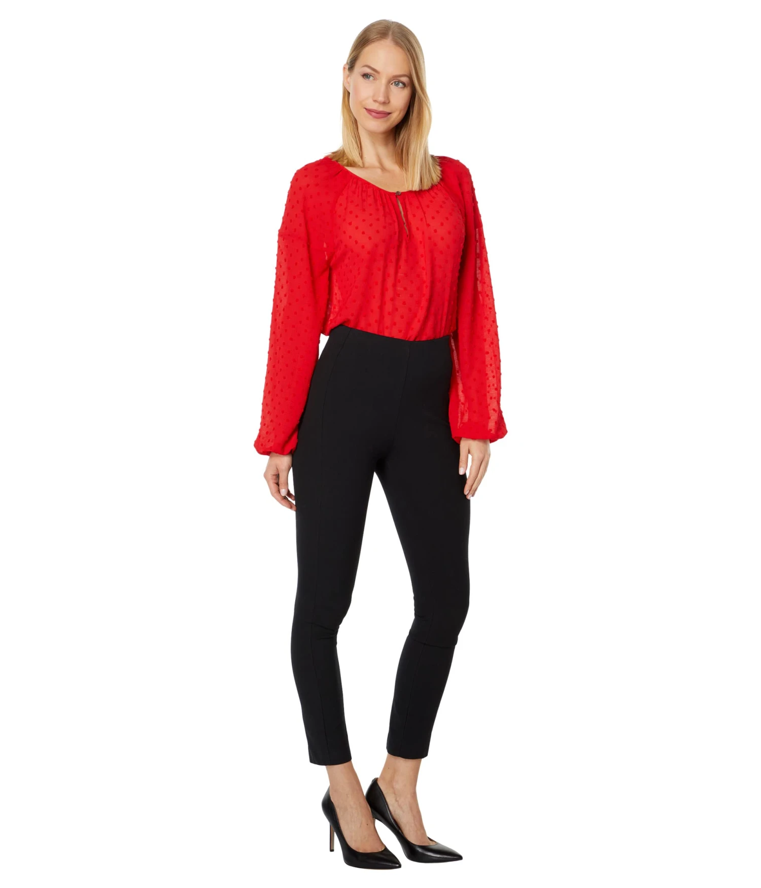Vince Camuto Long Sleeve Keyhole Front Crinkle Clip Dot Blouse Vince Camuto Long Sleeve Keyhole Front Crinkle Clip Dot Blouse -Vince Camuto 61g9NCWfCvL