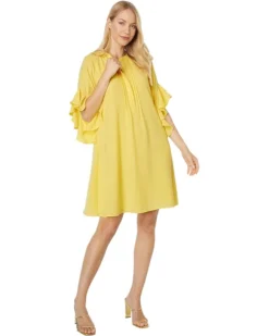 Vince Camuto Flutter Sleeve Rumple Dress