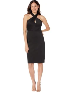 Vince Camuto Cross Halter Midi With Keyhole