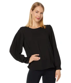 Vince Camuto Long Sleeve Blouse With Pleated Sleeves