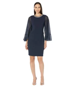 Vince Camuto Split Caped Bodycon Dress With Embellished Neck -Vince Camuto 61uCC 7d6wL