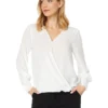 Vince Camuto V-Neck Overlap Long Sleeve Blouse