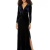 Vince Camuto Long Sleeve Gown With Twist Front