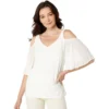 Vince Camuto Short Sleeve Cold-Shoulder Smock Bottom Blouse