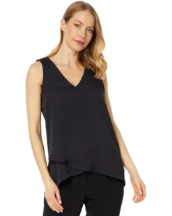Vince Camuto Sleeveless V-Neck Overlap Blouse