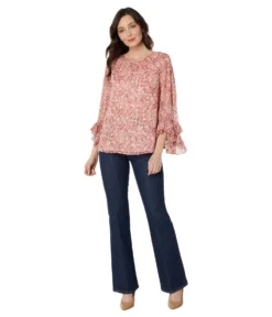 Vince Camuto Crew Neck Blouse With Dramatic Sleeve 3 Vince Camuto Crew Neck Blouse With Dramatic Sleeve -Vince Camuto 71 MhejButL