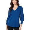 Vince Camuto Long Sleeve V-Neck Modal Rib Knit Top