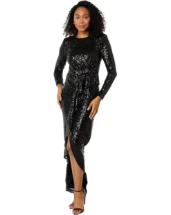 Vince Camuto Long Sleeve Ruched Dress With Ruffle