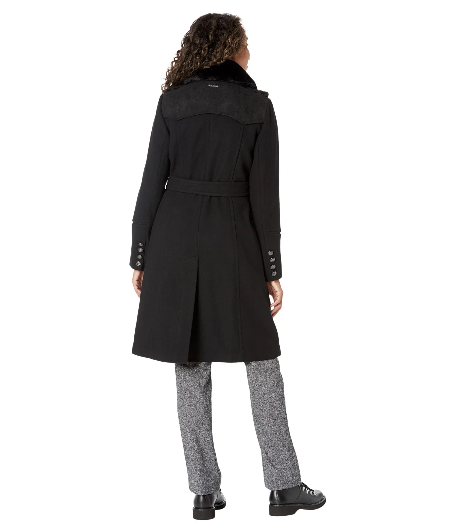 Vince Camuto Double Belted Wool with Faux Fur Collar V20731A-ME Vince Camuto Double Belted Wool With Faux Fur Collar V20731A-ME -Vince Camuto 71GM7wQvPKL