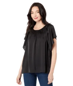 Vince Camuto Flutter Sleeve Rumple Blouse