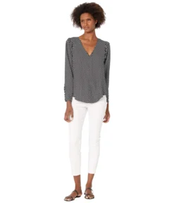 Vince Camuto Long Sleeve Puff Shoulder Diagonal Stripe Blouse -Vince Camuto 71JiVWH0fpL