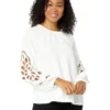 Vince Camuto Embroidered Sleeve Blouse