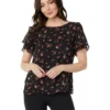 Vince Camuto Petal Sleeve Crew Neck Blouse