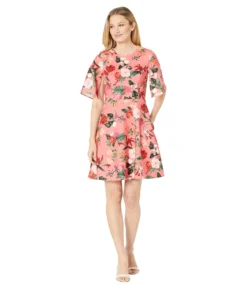 Vince Camuto Scuba Crepe Split Flutter Sleeve Fit-and-Flare -Vince Camuto 71W1L5KiRL