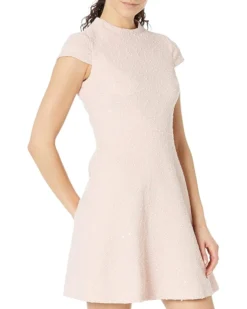 Vince Camuto Boucle Knit Cap Sleeve Fit-and-Flare