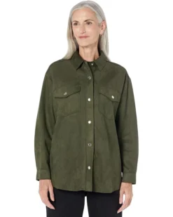 Vince Camuto Collared Shaket With Breast Pockets