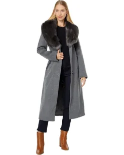 Vince Camuto Wool Coat W/ Faux Fur V20741-ZU