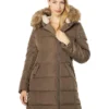 Vince Camuto Long Asymmetrical Fax Fur Hooded