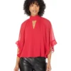 Vince Camuto Extend Shoulder Flutter Sleeve Keyhole Blouse