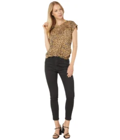 Vince Camuto Short Sleeve Extend Shoulder Trop Feline Print 3 Vince Camuto Short Sleeve Extend Shoulder Trop Feline Print -Vince Camuto 71hVEHn0LHS