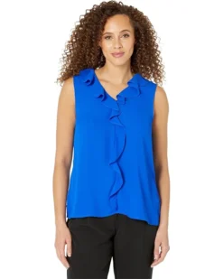 Vince Camuto V-Neck Ruffle Front Blouse