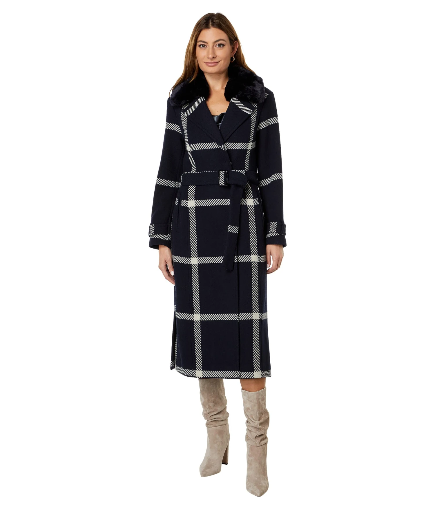 Vince Camuto Plaid Wool Coat V22767B Vince Camuto Plaid Wool Coat V22767B -Vince Camuto 71jsGkhq7PL