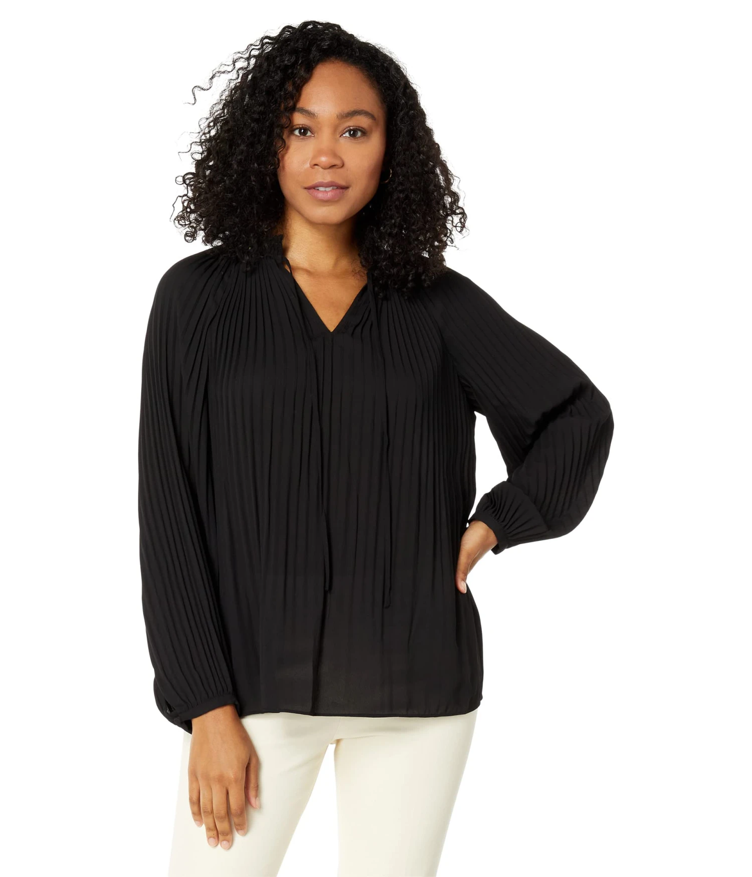 Vince Camuto Pleated Raglan Mock Neck Blouse Vince Camuto Pleated Raglan Mock Neck Blouse -Vince Camuto 71knynL7w1L