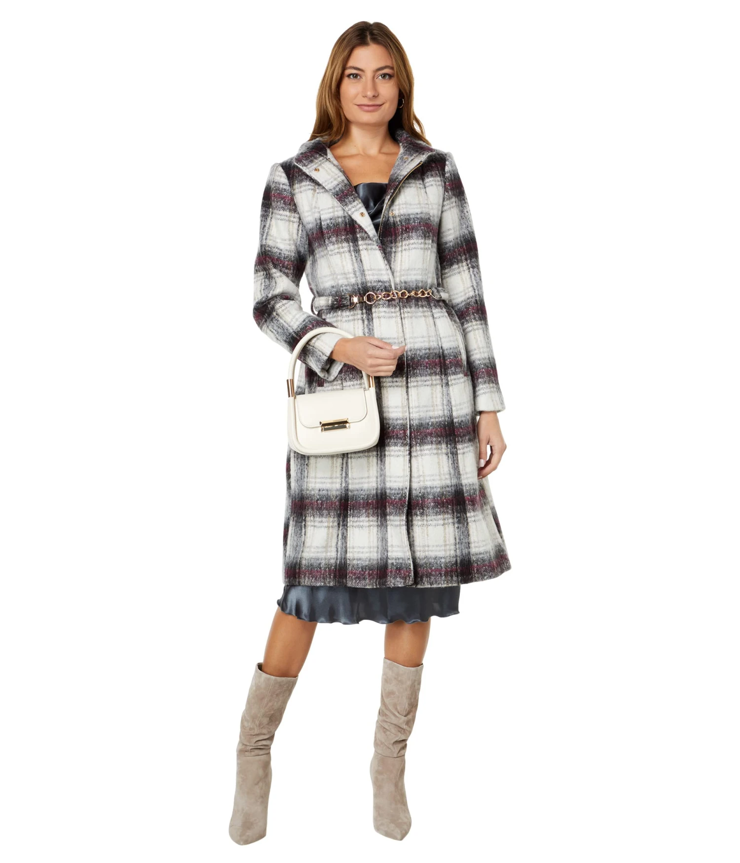 Vince Camuto Wool Coat w/ Belt Chain V22753X Vince Camuto Wool Coat W/ Belt Chain V22753X -Vince Camuto 71o93JSTKKL