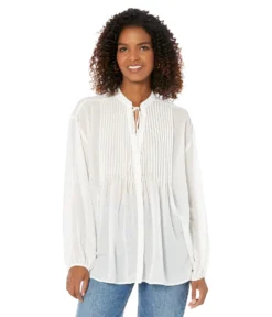 Vince Camuto Drop Shoulder Blouse With Pin Tucks