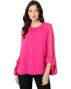 Vince Camuto Crew Neck Blouse With Dramatic Sleeve