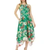 Vince Camuto Floral Halter Neck Handkerchief Dress