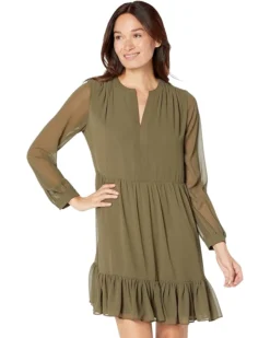 Vince Camuto Long Sleeves With V-Neck Dress