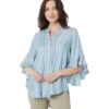 Vince Camuto Ruffle Sleeve Pin Tuck Blouse