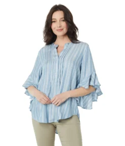 Vince Camuto Ruffle Sleeve Pin Tuck Blouse