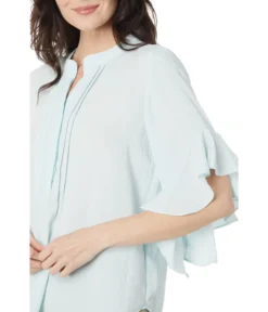 Vince Camuto Ruffle Sleeve Henley Blouse -Vince Camuto 71x2tynGTmL