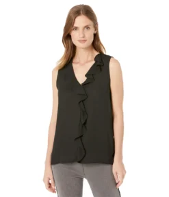 Vince Camuto V-Neck Ruffle Front Blouse