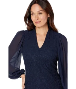 Vince Camuto Lace Bodycon Dress With Semi-Sheer Sleeves -Vince Camuto 811M15F40lL